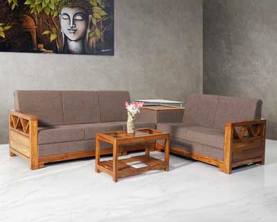 Modish L Shape Sofa In Teak Wood